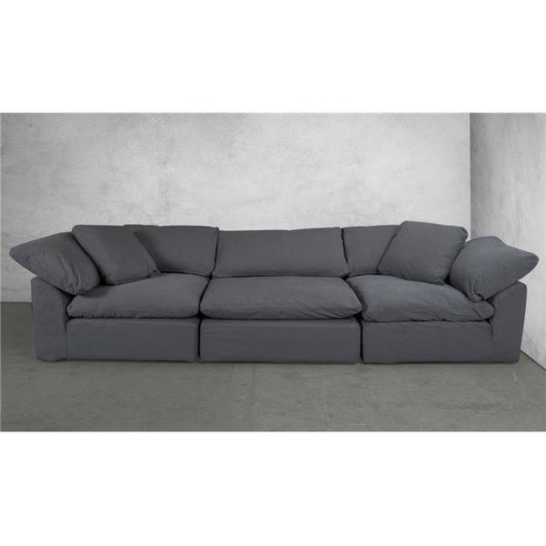 Sunset Trading Sunset Trading SU-1458SC-94-2C-1A Cloud Puff Modular Sofa High Performance Slipcover Fabric - Grey  3 Piece - Slipcover Only SU-1458SC-94-2C-1A